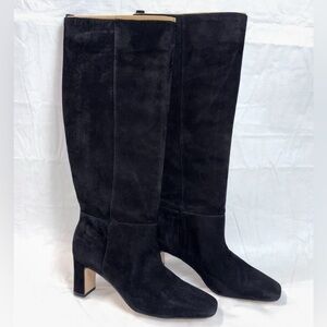 NWT J. McLaughlin Black Suede Heeled Boots